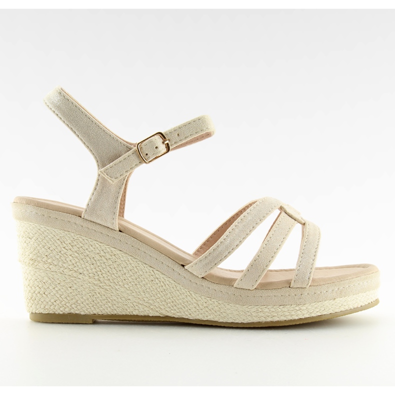 Beige sandals on wedge heels SR-2817 beige