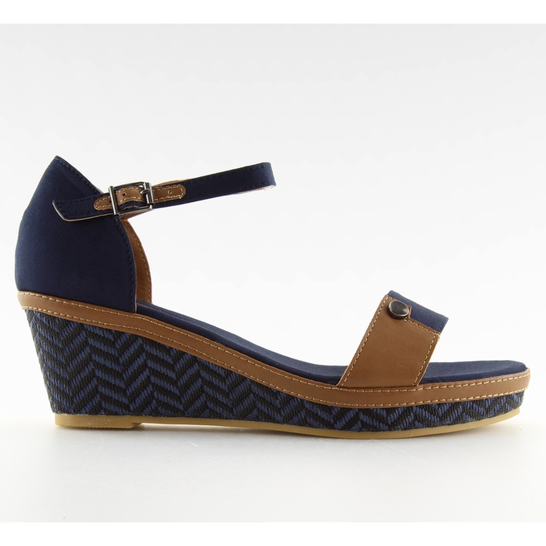 Wedge sandals J7731-8 navy navy blue