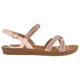 American Club Sandals with american embellishments pink