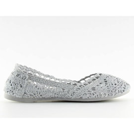 Gray lace ballerina JX59P gray grey