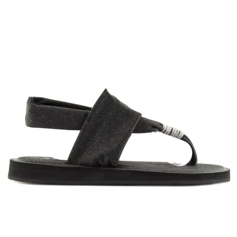 Black cotton sandals DD81P