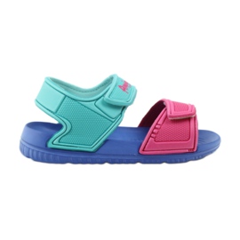 American Club blue children's sandals for water 6631 green pink