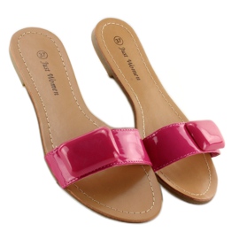 Slippers with a strap 8293-60 Fuchsia pink