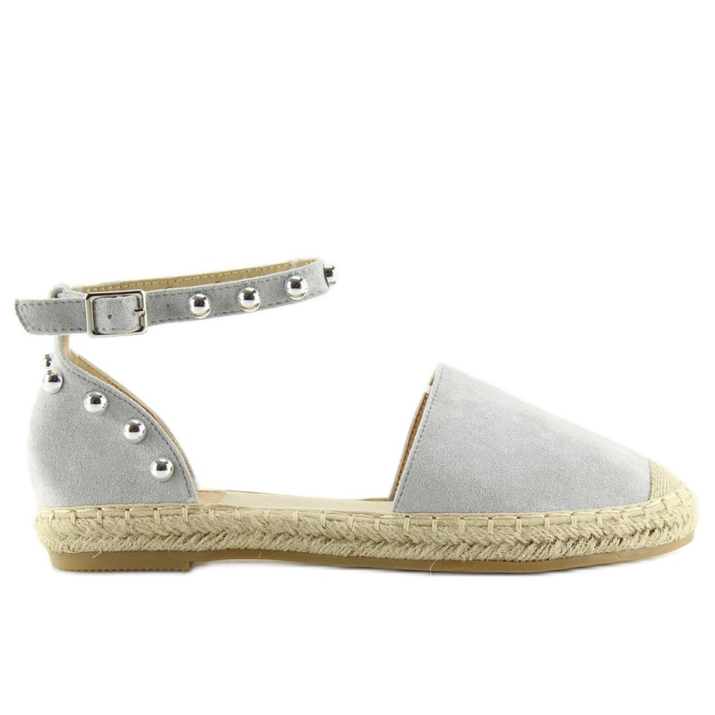 Gray Espadrilles with studs gray A636-ESP II-GAT grey