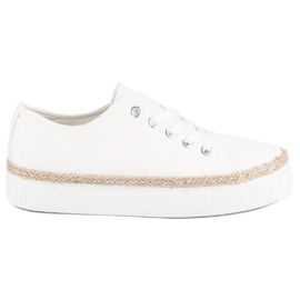 Kylie Lace-up creepers on the platform white