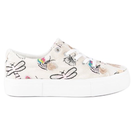 Kylie Velor Sneakers On The Platform beige