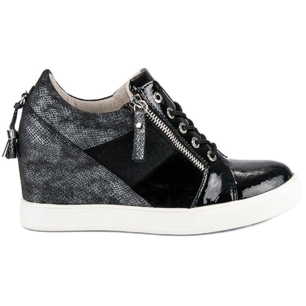 Kylie Fashionable wedge sneakers black Kylie Fashionable wedge sneakers black