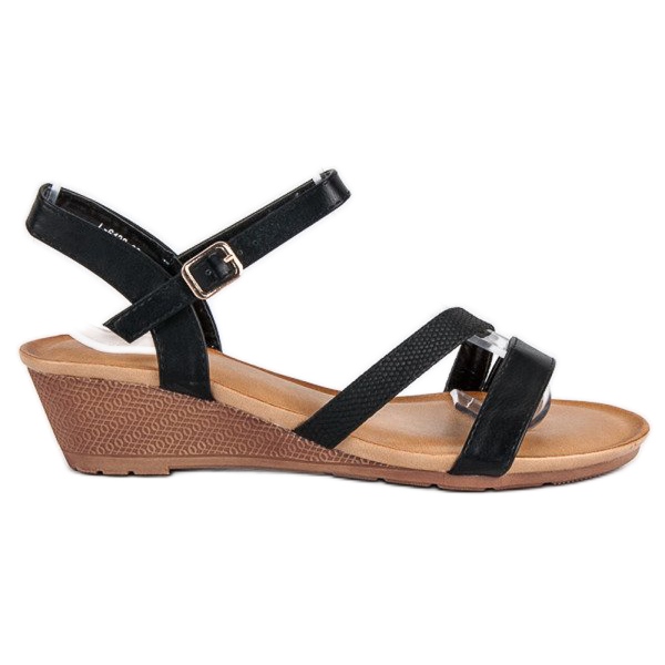 Bello Star Comfortable wedge sandals black