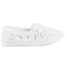 White lace ballerinas