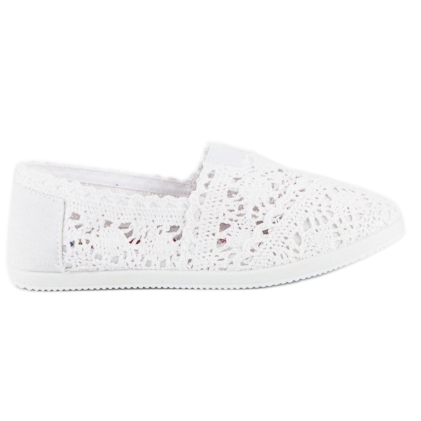 White lace ballerinas