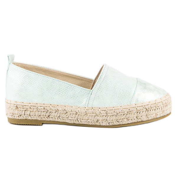 Slip-on espadrilles on the platform green