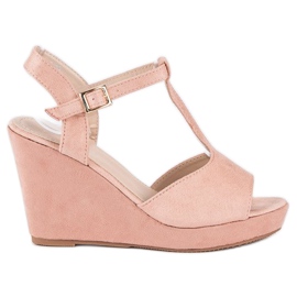 Bella Star Suede wedge sandals pink Bella Star Suede wedge sandals pink