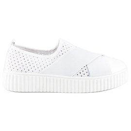 Openwork creepersy sneakers white