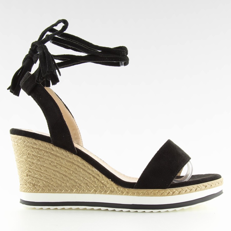 Black sandals on a black wedge JH630 black