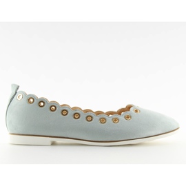 Blue women's ballerinas HW289 green Blue women's ballerinas HW289 green