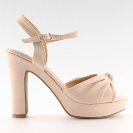 Beige sandals on the post BJ1603-SD beige