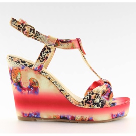 Satin wedge sandals 903 red Satin wedge sandals 903 red