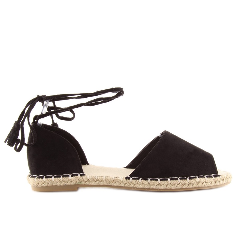 Black open toe espadrilles Z-17 black