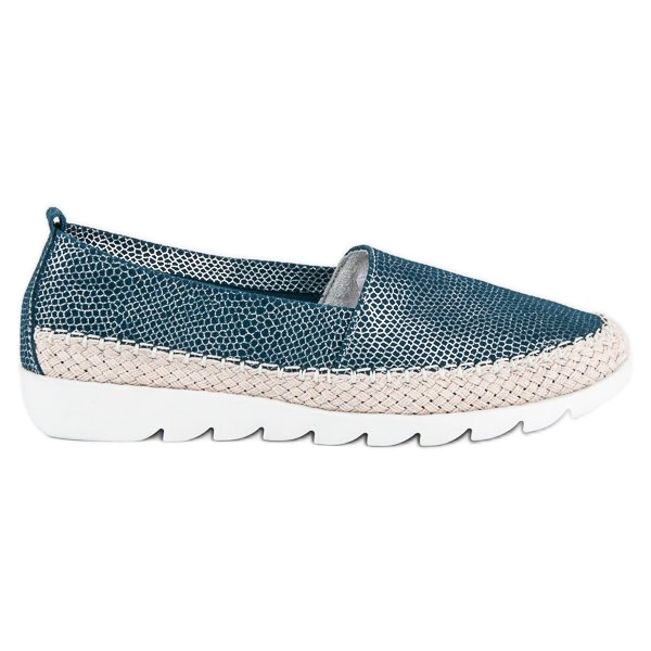 Filippo Leather slip-on espadrilles blue