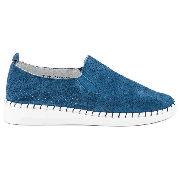 Filippo Openwork Slip-On Shoes blue