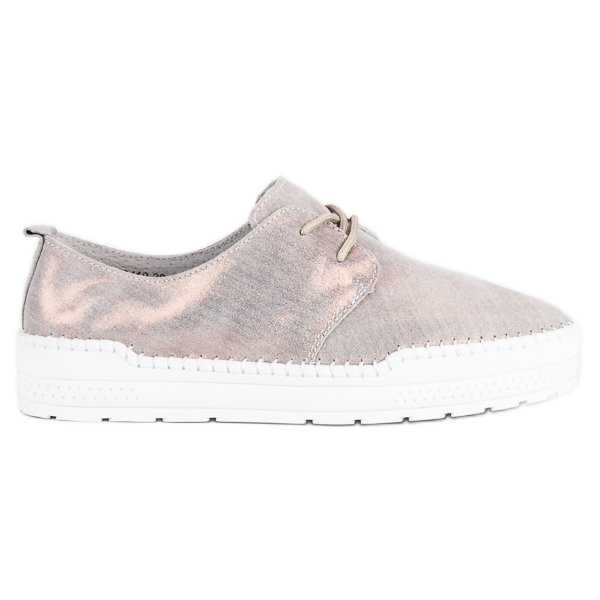 Filippo Tied leather shoes grey