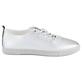 Silver Sneakers With Openwork grey