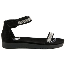 Evento Elegant velcro sandals black