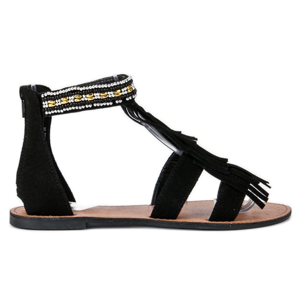 Black boho online sandals