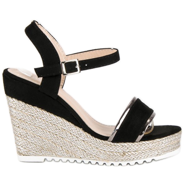 Erynn Comfortable wedge espadrilles black grey