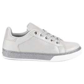 Silver tied sneakers grey