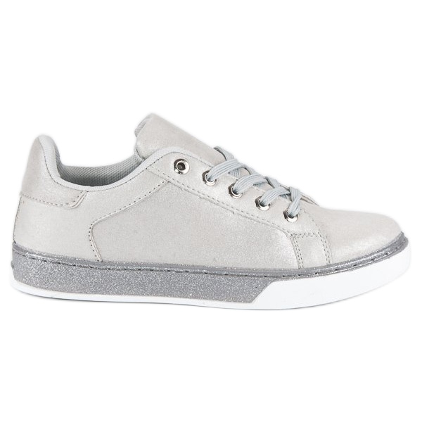 Silver tied sneakers grey