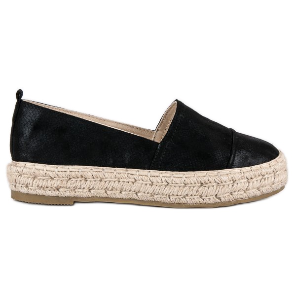 Slip-on espadrilles on the platform black