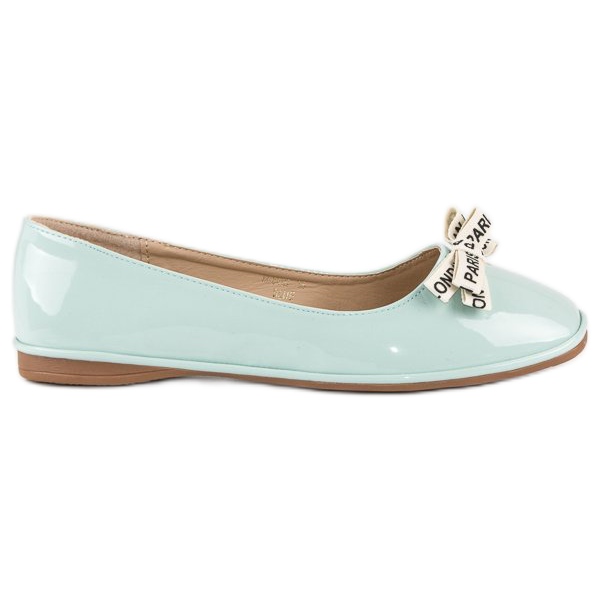 Ideal Shoes Mint lacquered ballerinas green Ideal Shoes Mint lacquered ballerinas green