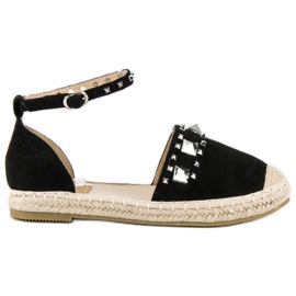 Flat espadrilles sandals black Flat espadrilles sandals black