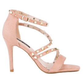 Bello Star Pink sandals on a high heel