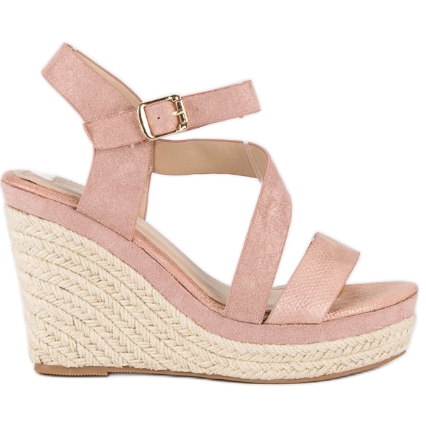 Bello Star Pink wedge espadrilles sandals