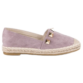 Bestelle Purple espadrilles with rhinestones