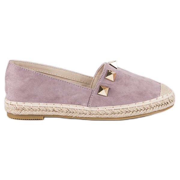 Bestelle Purple espadrilles with rhinestones violet