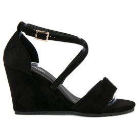Black suede sandals