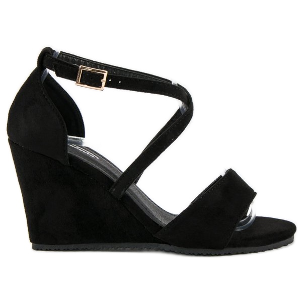 Black suede sandals