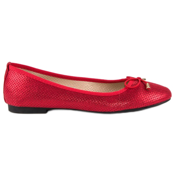 Super Mode Openwork ballerinas red