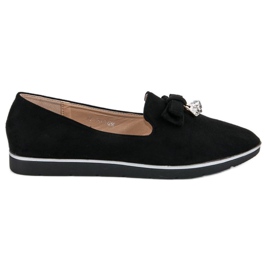 Elegant suede ballerinas black