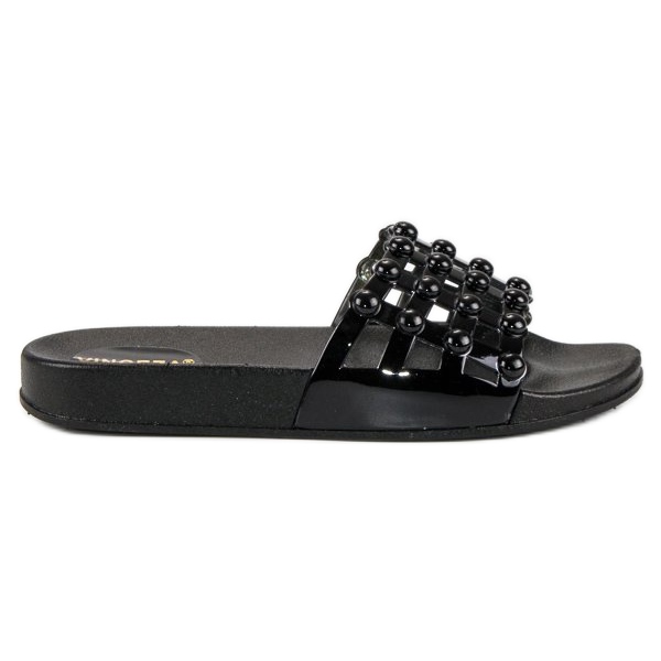 Black VINCEZA slippers