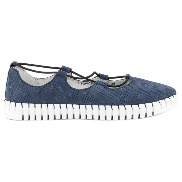 VINCEZA navy blue ballerinas