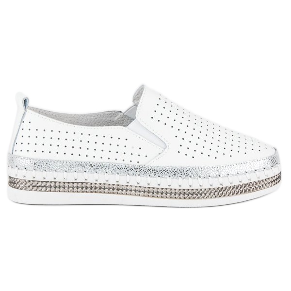 Vinceza leather sneakers white