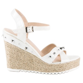Bello Star Wedge espadrilles with rhinestones white Bello Star Wedge espadrilles with rhinestones white