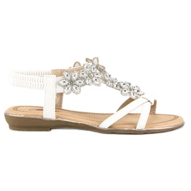 Elegant flat sandals white