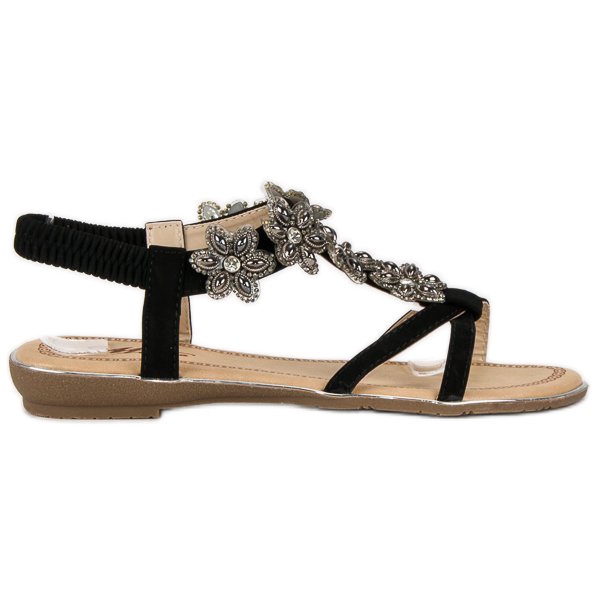Elegant flat sandals black