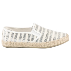 McKey Fashionable striped espadrilles grey