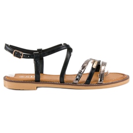 SDS Elegant flat sandals black